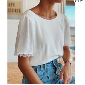 Berthie White Bybel Blouse: XS